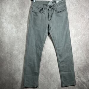 Volcom Solver‎ Modern Straight Jeans Mens Size 28 Gray Denim Stretch Casual